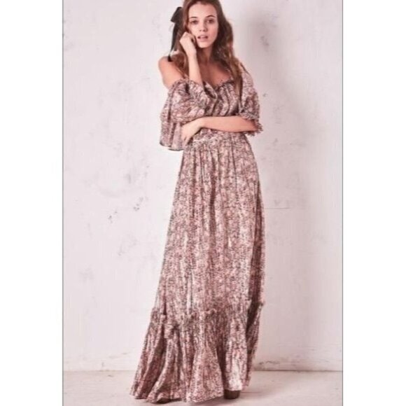 Loveshackfancy Tara Maxi Dress Pink Shimmer Size XS - Picture 1 of 13